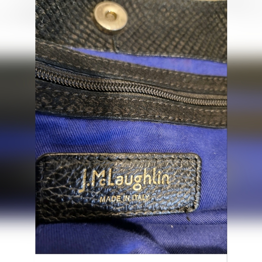 J. McLaughlin Black Python Print Embossed Leather… - image 8